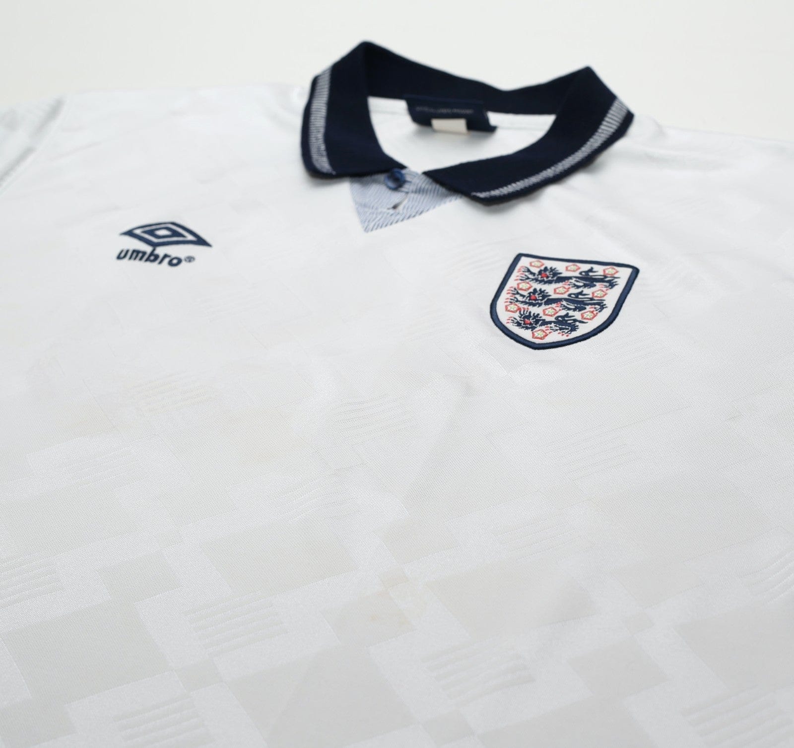 1990/92 GASCOIGNE #19 England Retro Umbro Home Football Shirt (XL) Italia 90