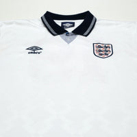 1990/92 Gascoigne #19 England Retro Umbro Home Football Shirt (XL) Italia 90