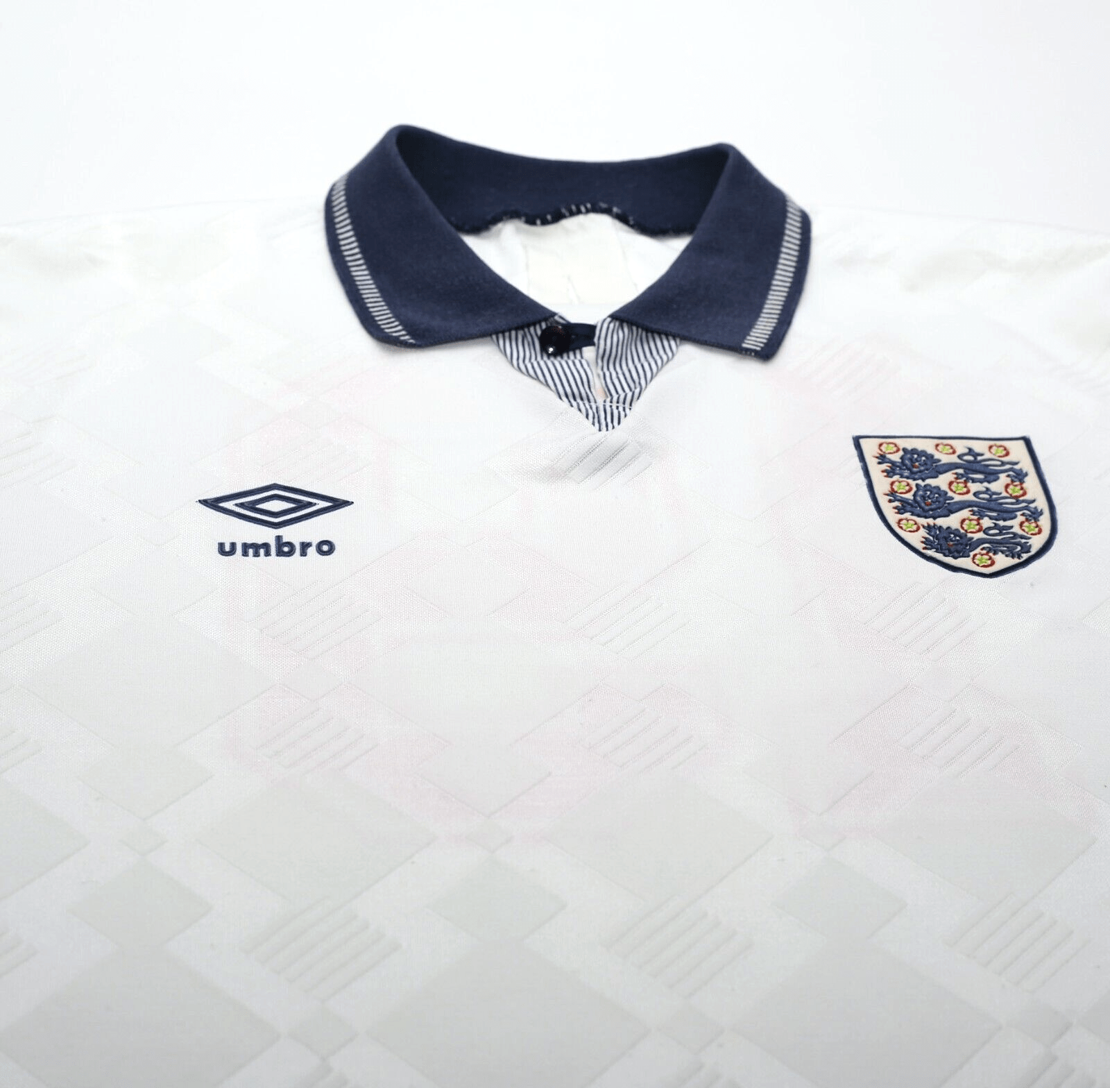 1990/92 GASCOIGNE #19 England Vintage Umbro Home Football Shirt (L) Italia 90