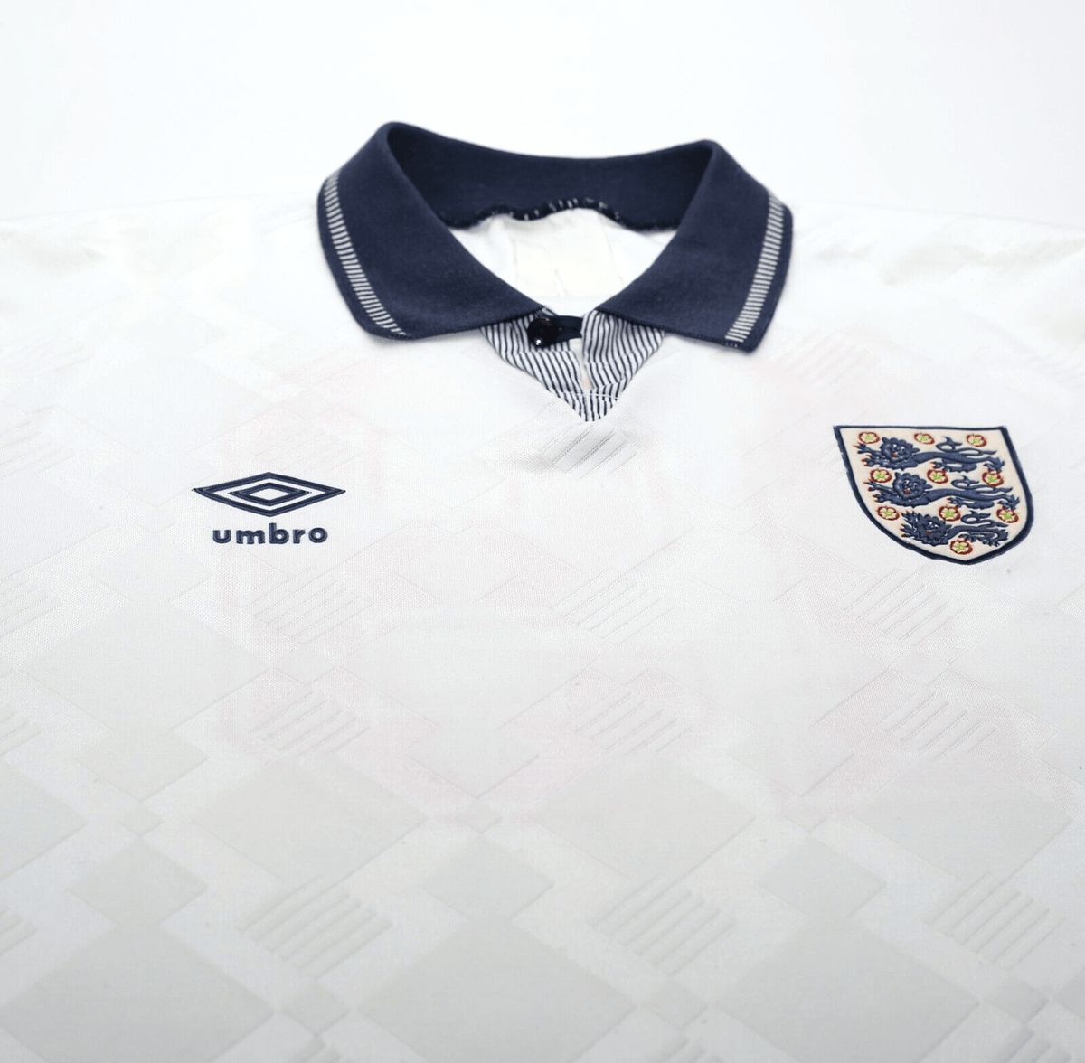 1990/92 GASCOIGNE #19 England Vintage Umbro Home Football Shirt (L) Italia 90