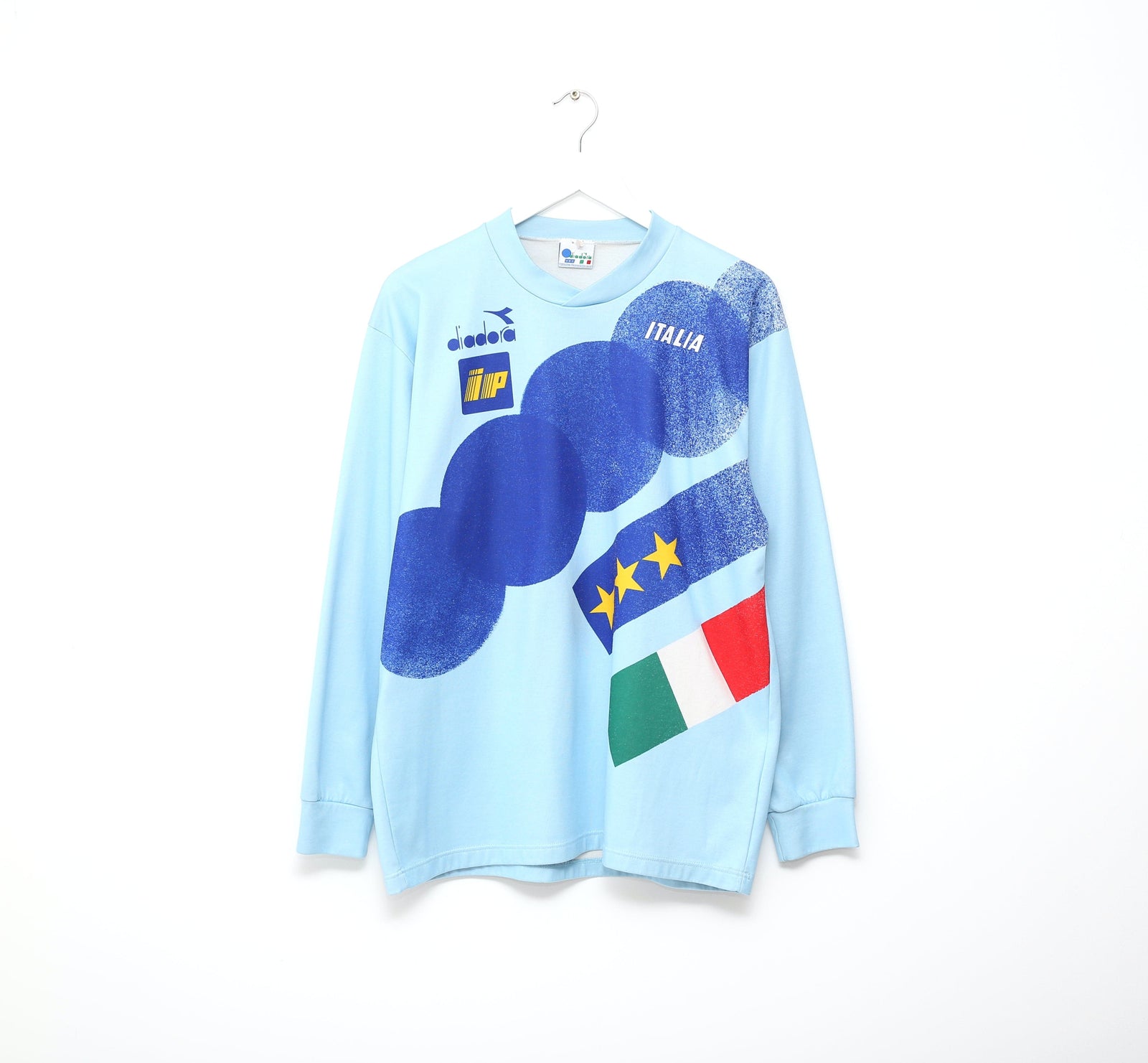 1990/92 ITALY Vintage Diadora Long Sleeve Player Issue Training Shirt (L)