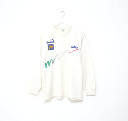 1990/92 ITALY Vintage Diadora Long Sleeve Player Issue Training Shirt (L)