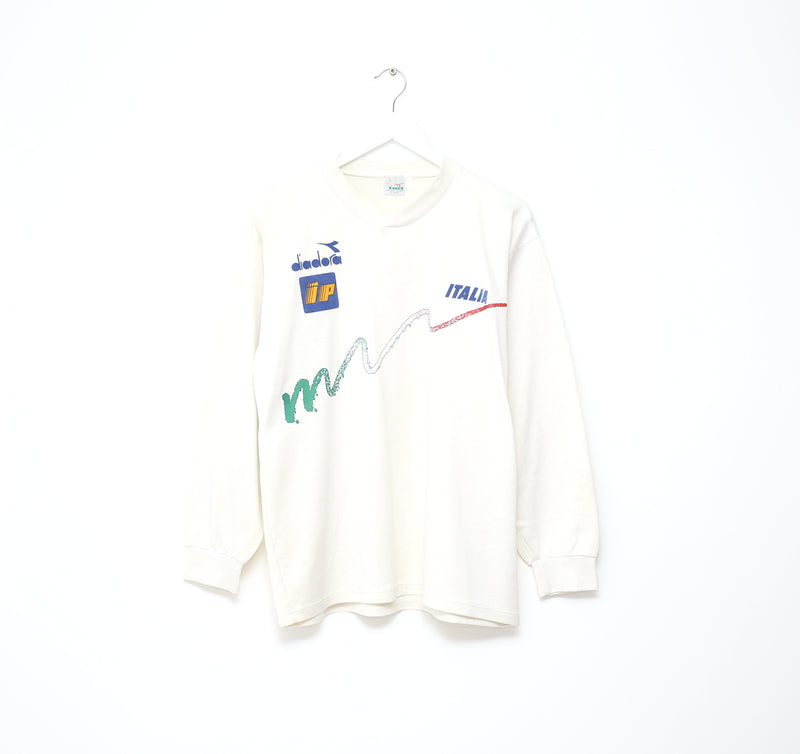 1990/92 ITALY Vintage Diadora Long Sleeve Player Issue Training Shirt (L)