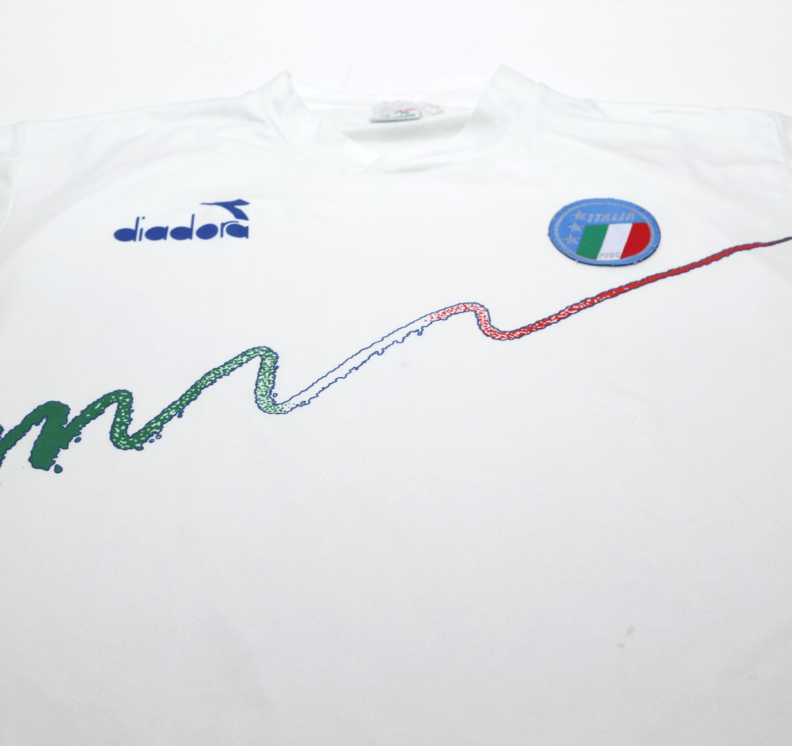 1990/92 ITALY Vintage Diadora Training Shirt (M) Italia 90