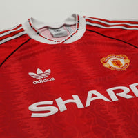 1990/92 Kanchelskis #11 Manchester United Retro adidas Home Football Shirt (M/L)