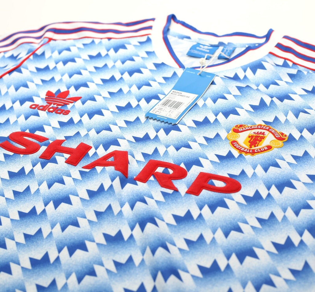 1990/92 MANCHESTER UNITED Retro adidas Originals Away Football Shirt (L/XL) BNWT