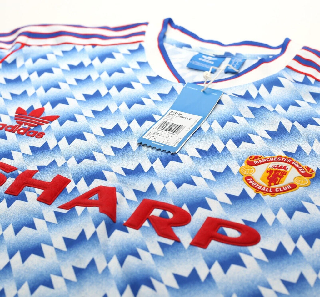1990/92 MANCHESTER UNITED Retro adidas Originals Away Football Shirt (L/XL) BNWT