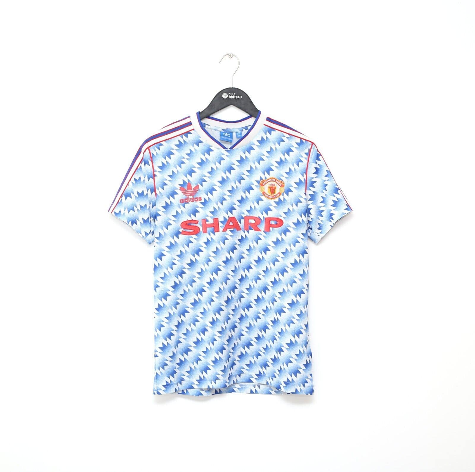 1990/92 MANCHESTER UNITED Retro adidas Originals Away Football Shirt (S/M)