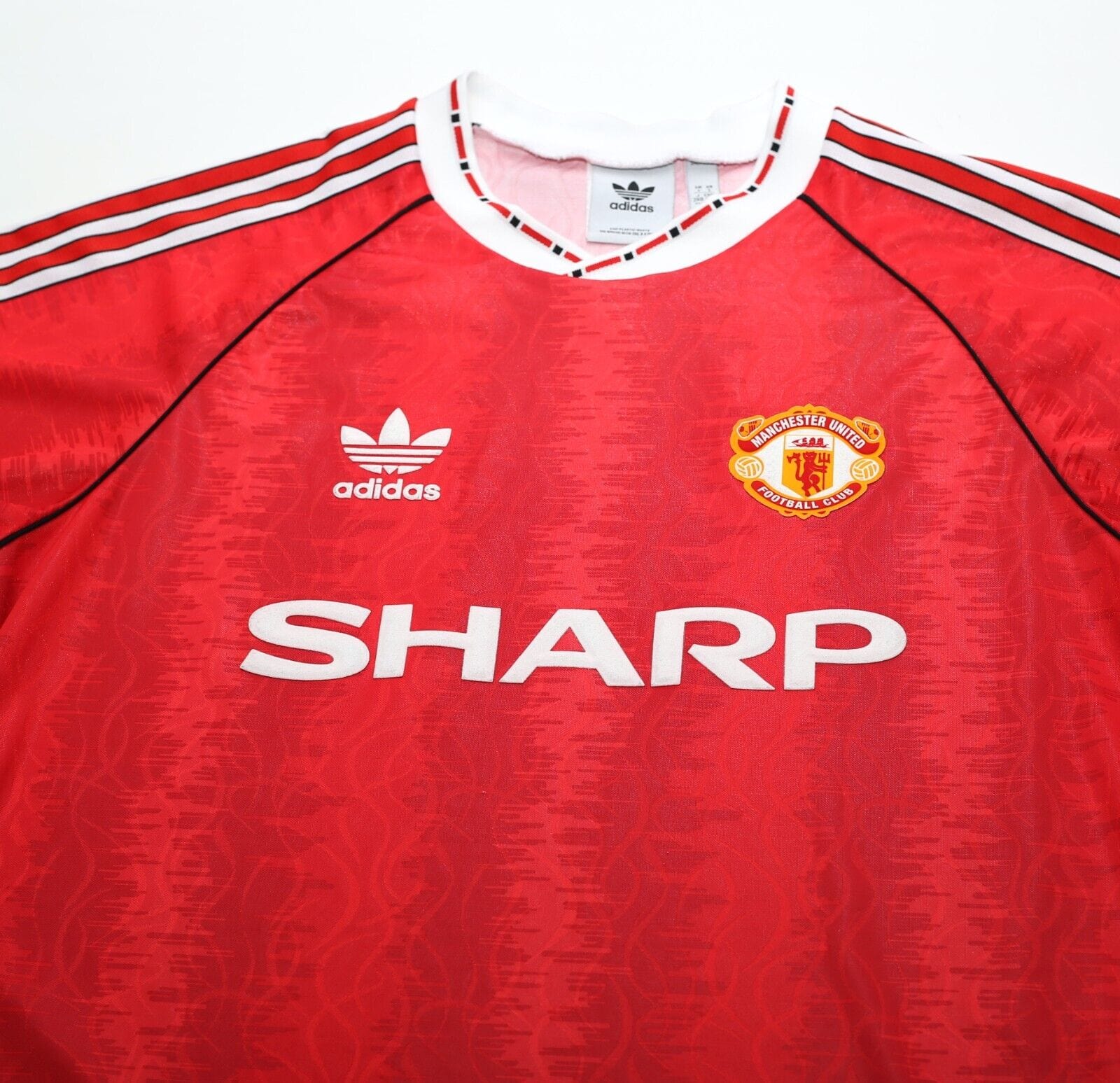 1990/92 MANCHESTER UNITED Retro adidas Originals Home Football Shirt (L)