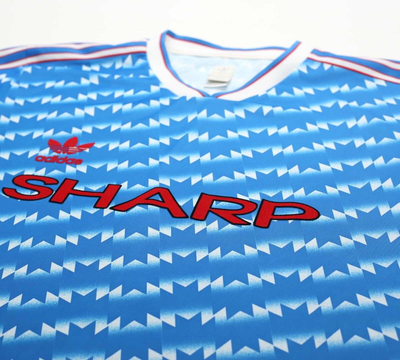 1990/92 MANCHESTER UNITED Retro adidas Originals Sharp Away Football Shirt L)