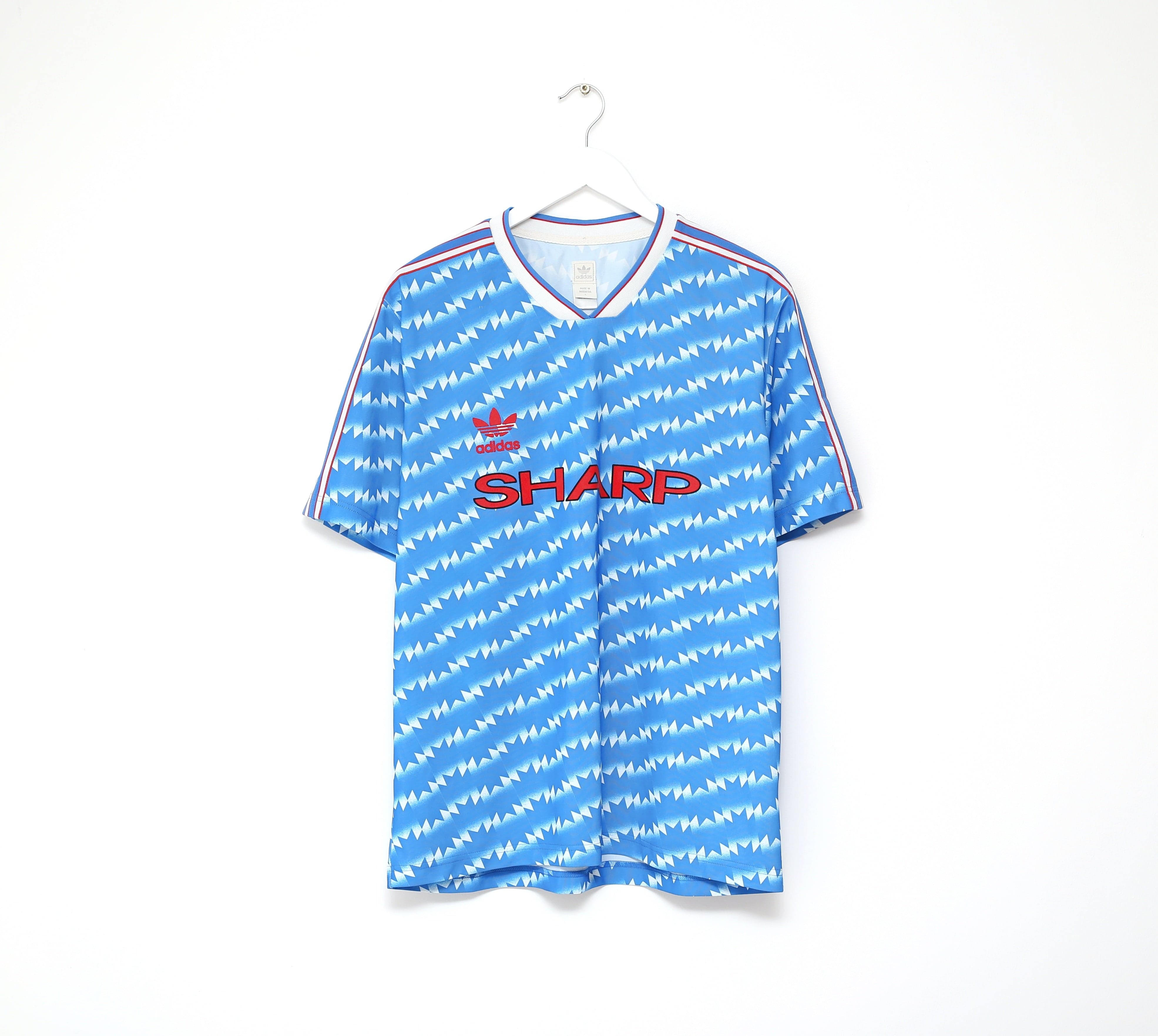 90s reebok Manchester United FC サッカーシャツ 1990/92 MANCHESTER UNITED Retro adidas Originals Sharp Away