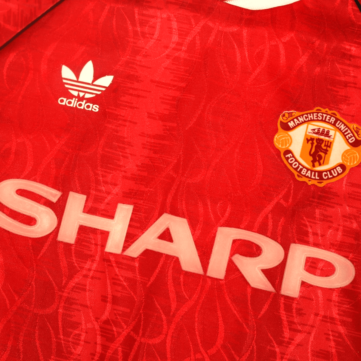1990/92 Manchester United Vintage adidas Home Football Shirt (M) 38/40