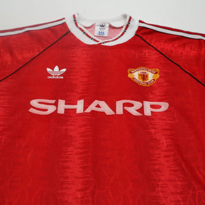 1990/92 Manchester United Vintage adidas Home Football Shirt (M) 38/40
