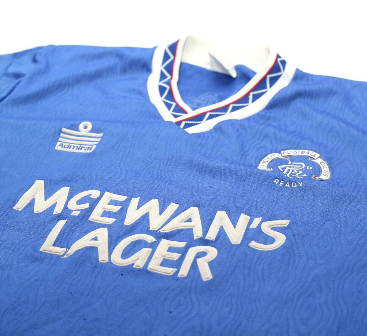 1990/92 RANGERS Vintage Admiral Home Football Shirt Jersey (L)