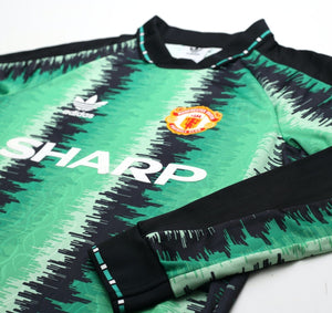 1990/92 SCHMEICHEL #1 Manchester United adidas Originals GK Football Shirt (S)