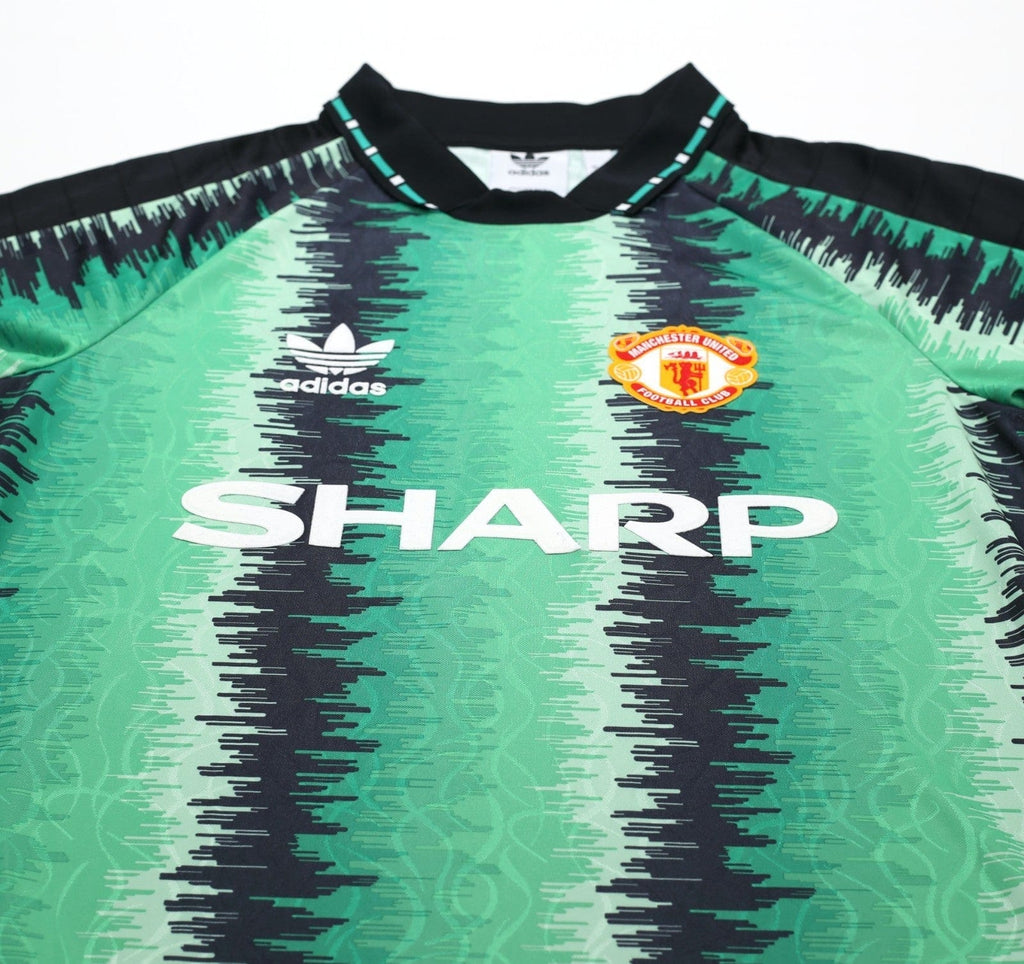 1990/92 SCHMEICHEL #1 Manchester United adidas Originals GK Football Shirt (S)