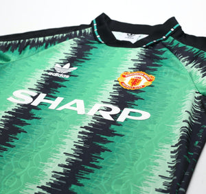 1990/92 SCHMEICHEL #1 Manchester United adidas Originals GK Football Shirt (S)