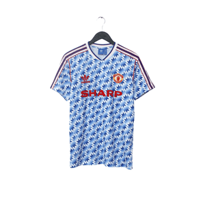 1990/92 Sharpe #7 Manchester United Retro adidas Away Football Shirt (M)
