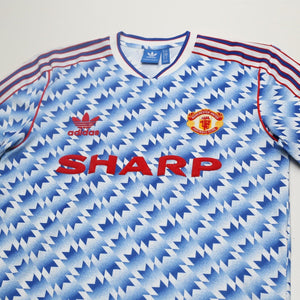 1990/92 Sharpe #7 Manchester United Retro adidas Away Football Shirt (M)