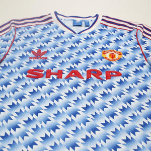 1990/92 Sharpe #7 Manchester United Retro adidas Away Football Shirt (M/L)