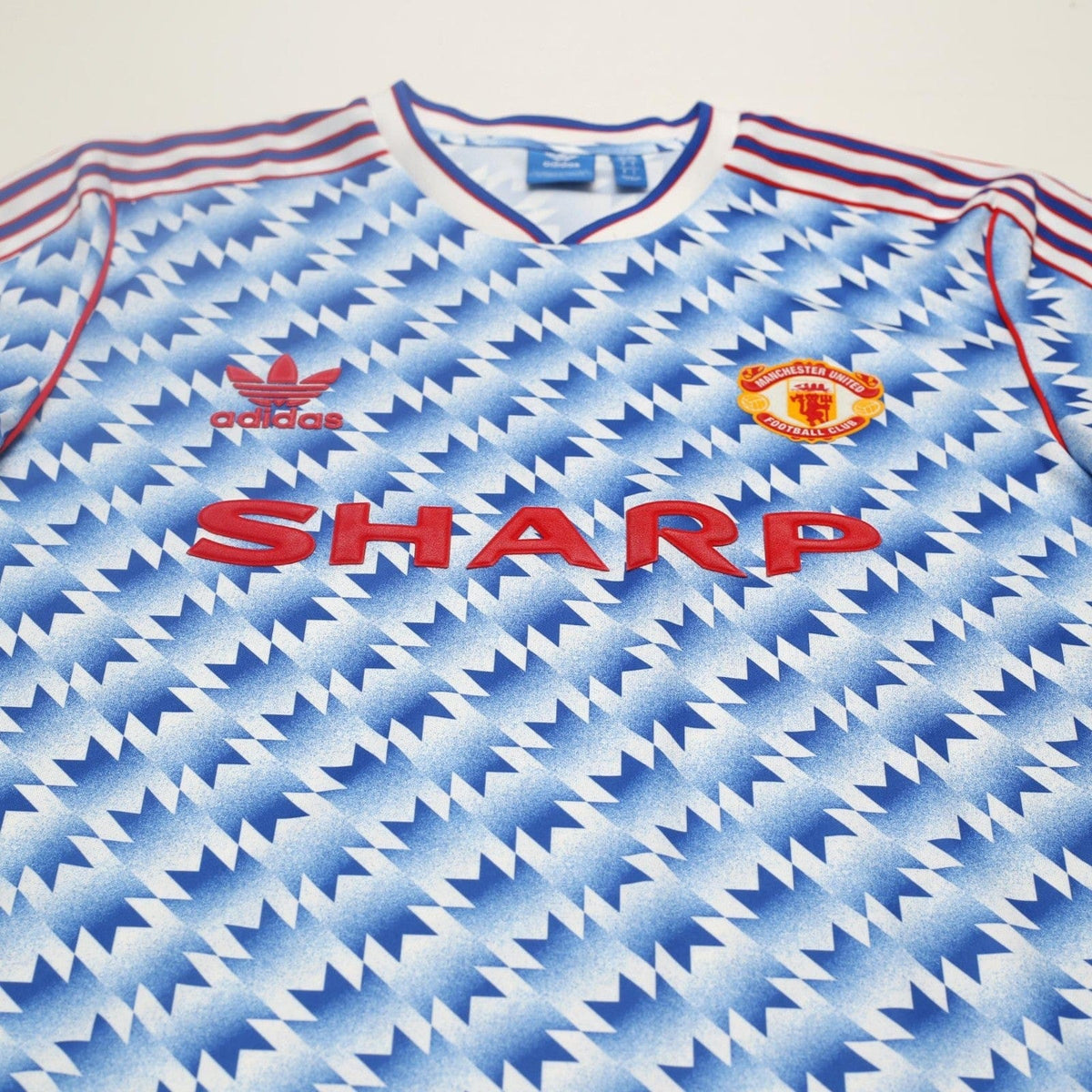 1990/92 Sharpe #7 Manchester United Retro adidas Away Football Shirt (M/L)