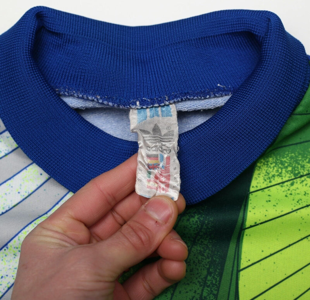 1990/94 #1 ADIDAS Vintage GoalKeeper Football Shirt Jersey (M) Marseille Barthez