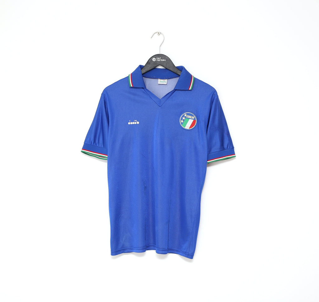1990 ANCELOTTI #9 Italy Vintage Diadora Football Shirt (S) Real Madrid Italia 90