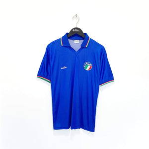 1990 MALDINI #7 Italy Vintage Diadora Home Football Shirt Italia 90 (M) AC Milan