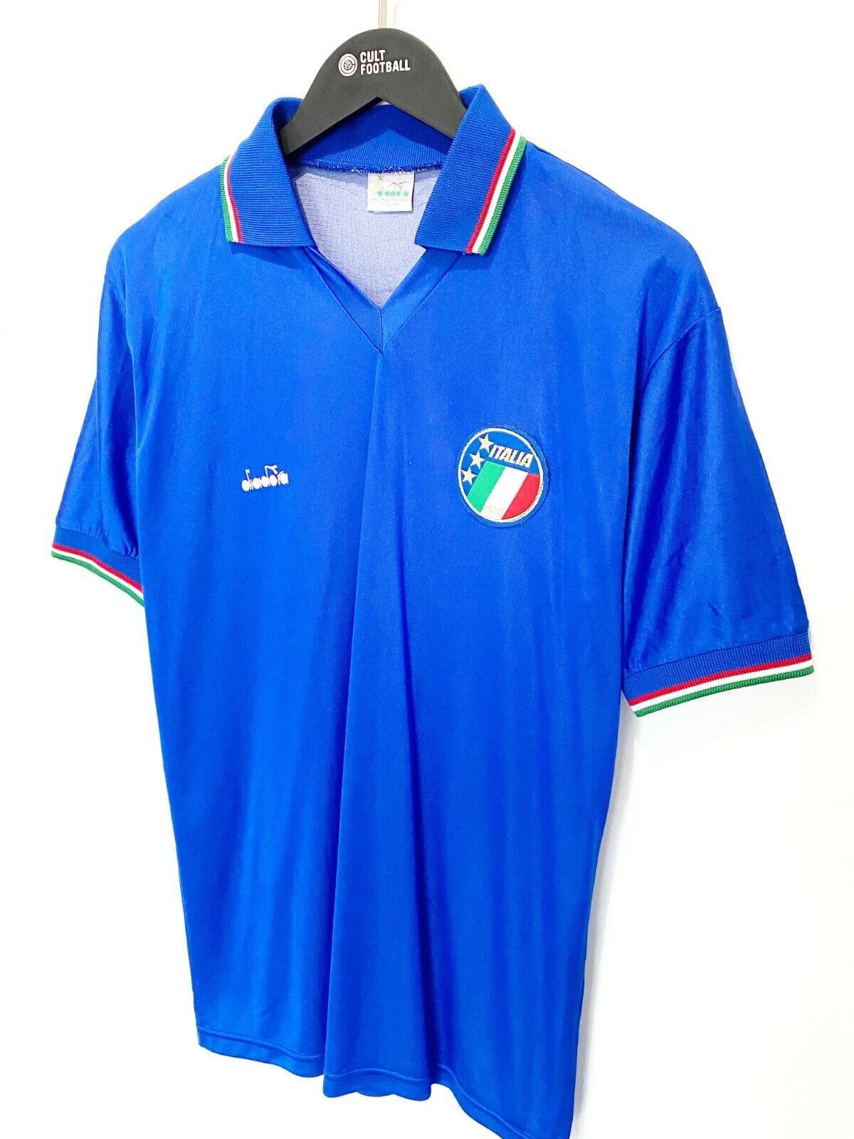 1990 MALDINI #7 Italy Vintage Diadora Home Football Shirt Italia 90 (M) AC Milan