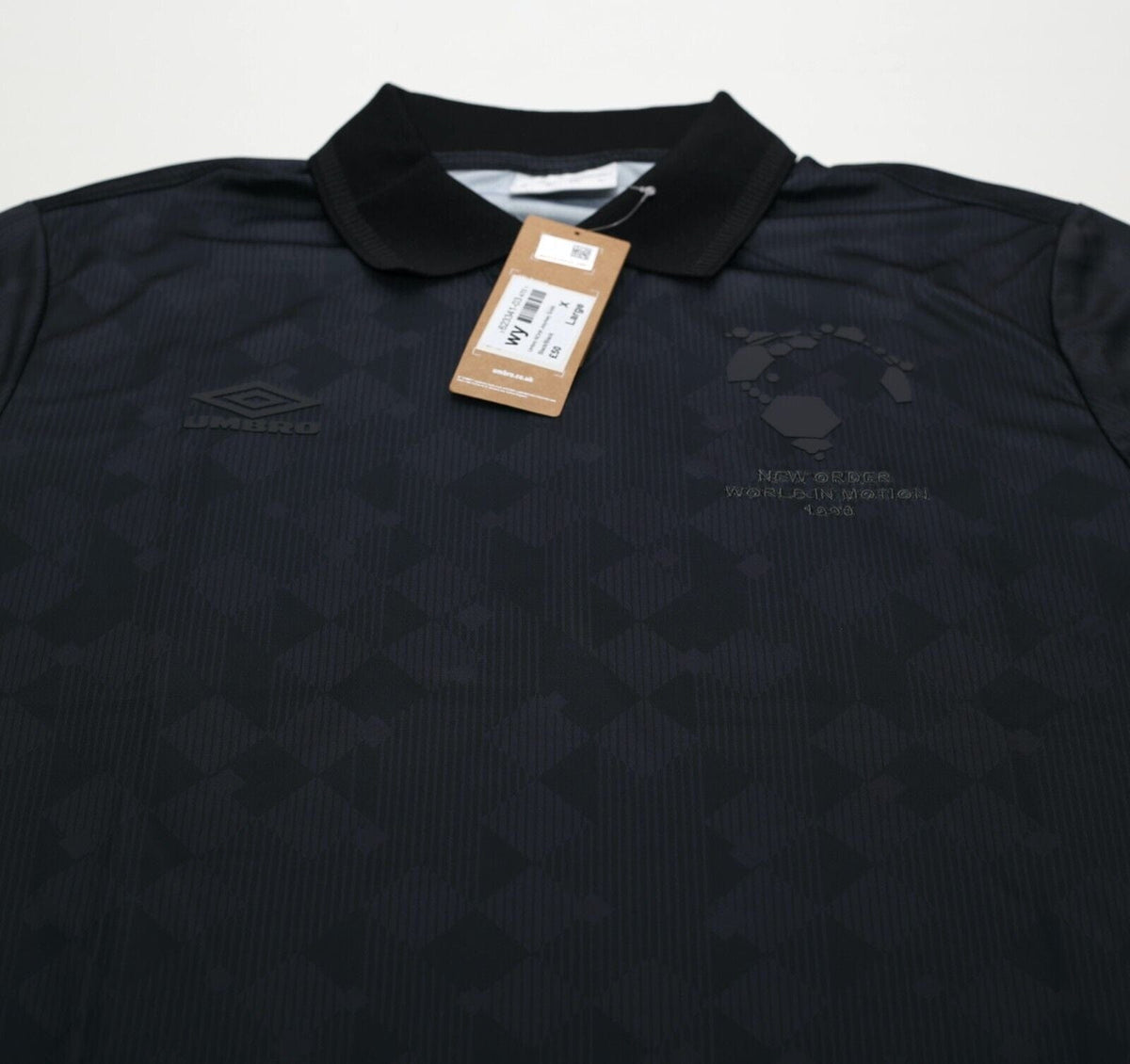 1990 NEW ORDER x UMBRO Retro Blackout Football Shirt (XL) Italia 90 BNWT England