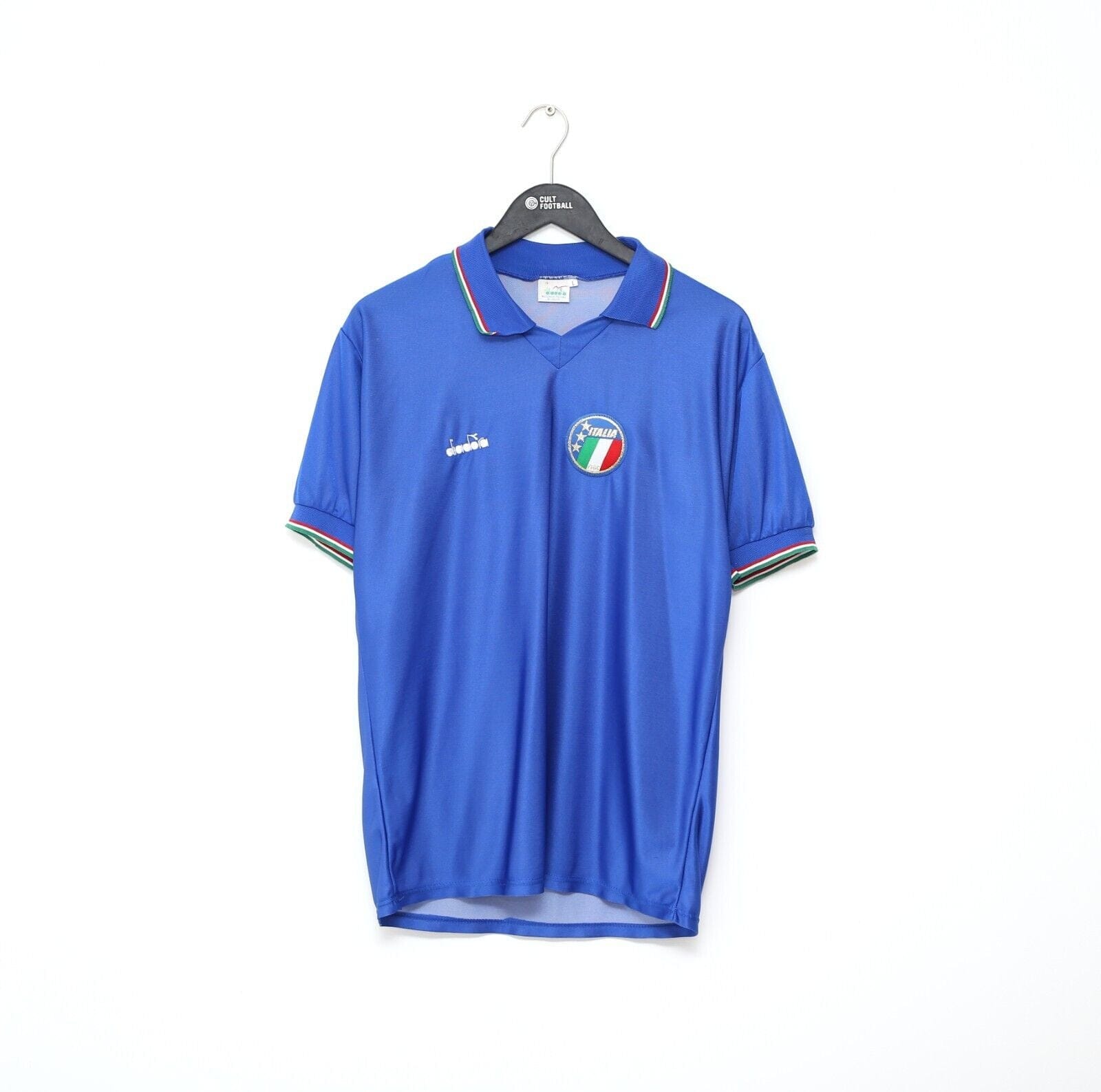 1990 SCHILLACI #19 Italy Vintage Diadora Home Football Shirt Italia 90 (M)