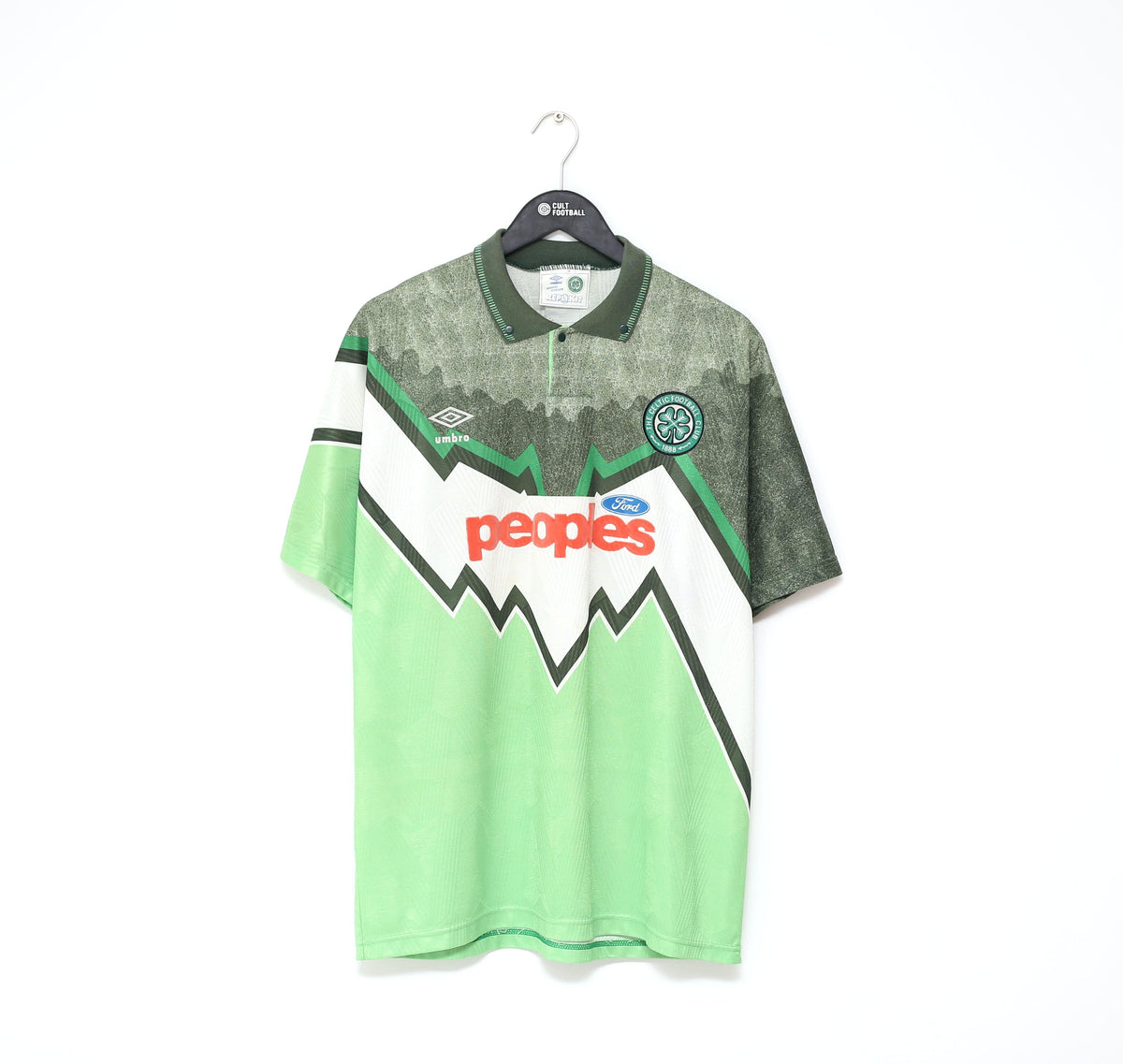 1991/92 CELTIC Vintage Umbro Away Football Shirt Jersey (L) McStay Era