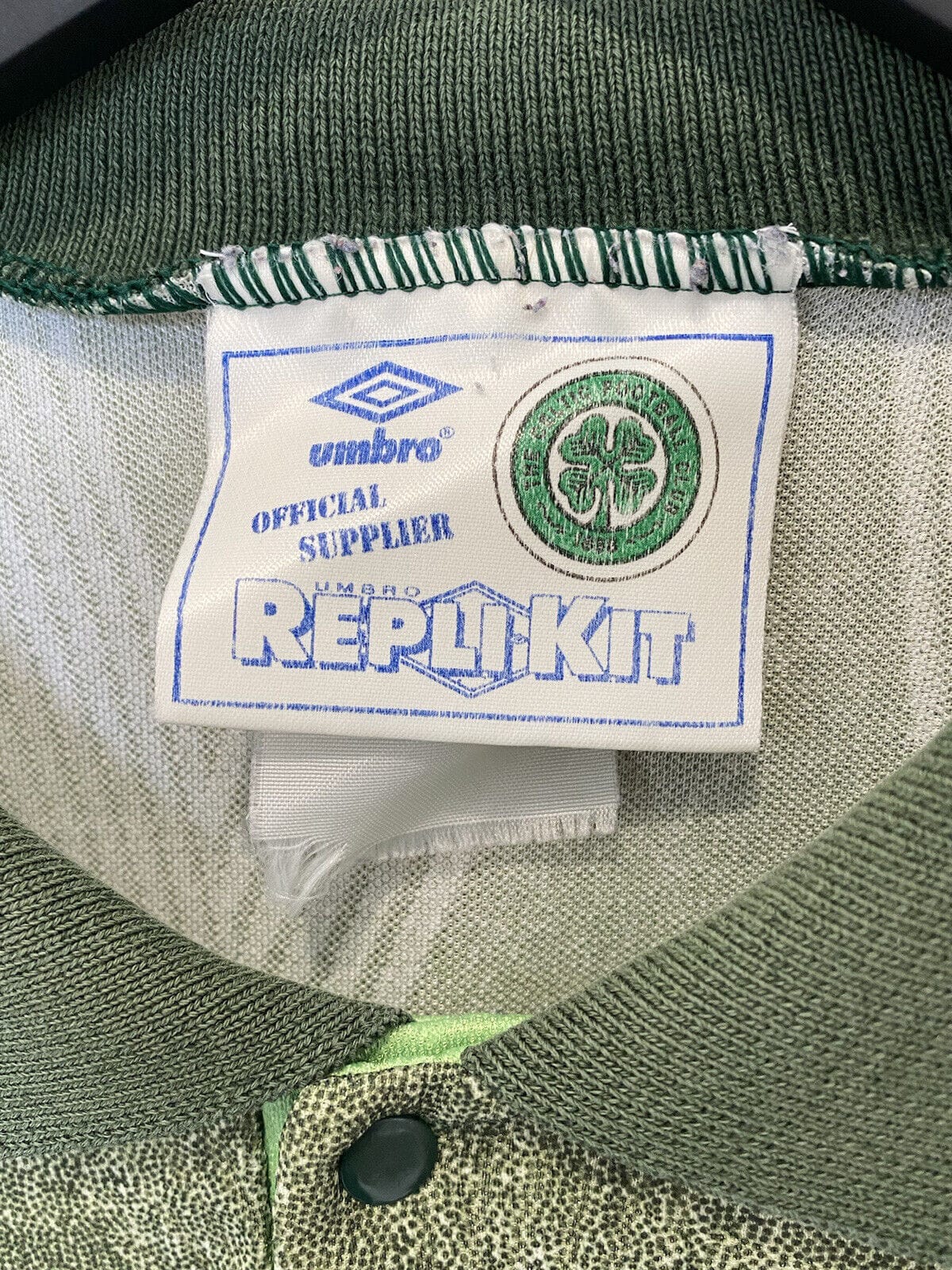 1991/92 CELTIC Vintage Umbro Away Football Shirt Jersey (L) McStay Era