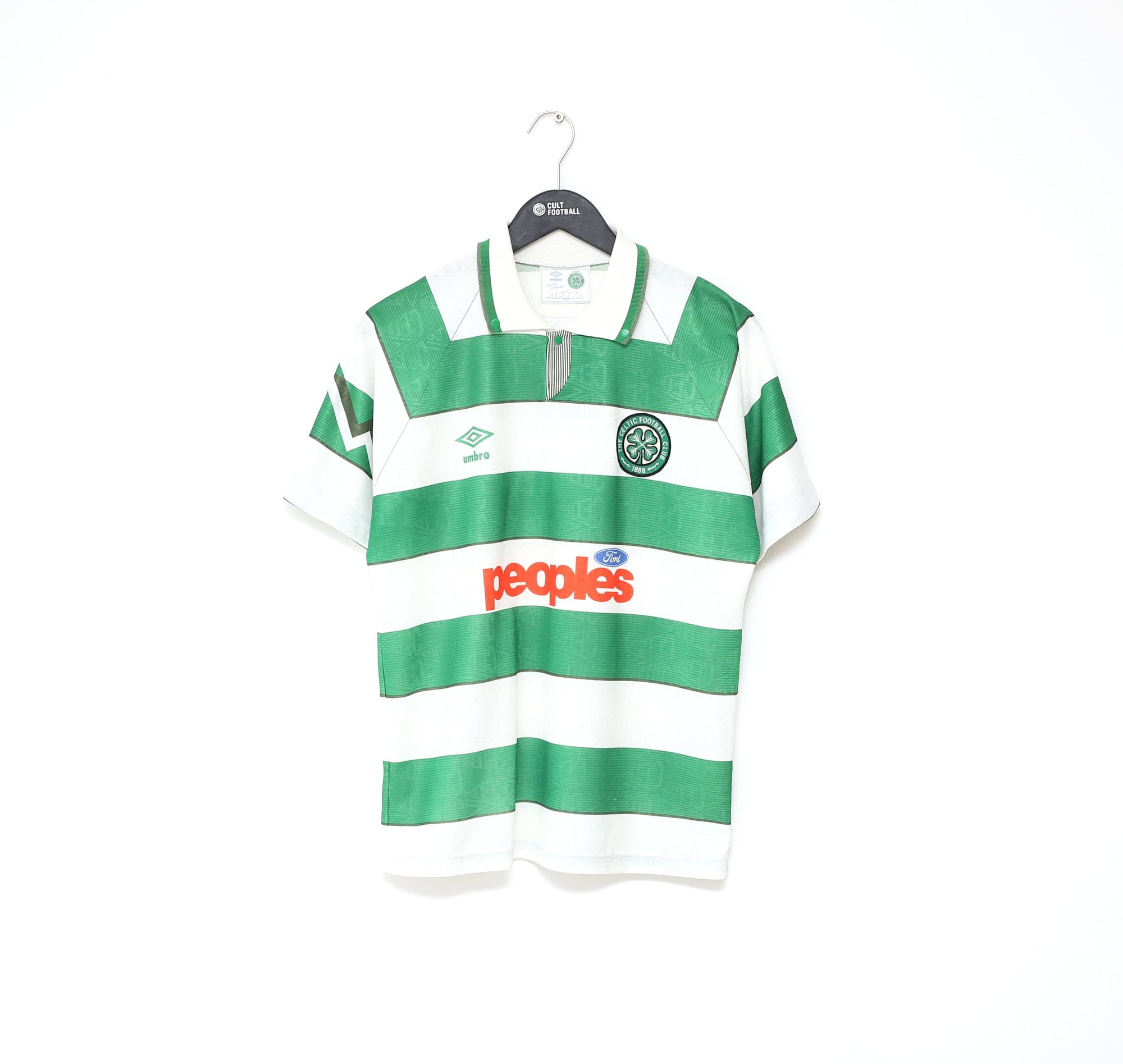 1991/92 CELTIC Vintage Umbro Home Football Shirt Jersey (M) Nicholas Tom Boyd