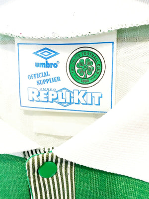 1991/92 CELTIC Vintage Umbro Home Football Shirt Jersey (M) Nicholas Tom Boyd