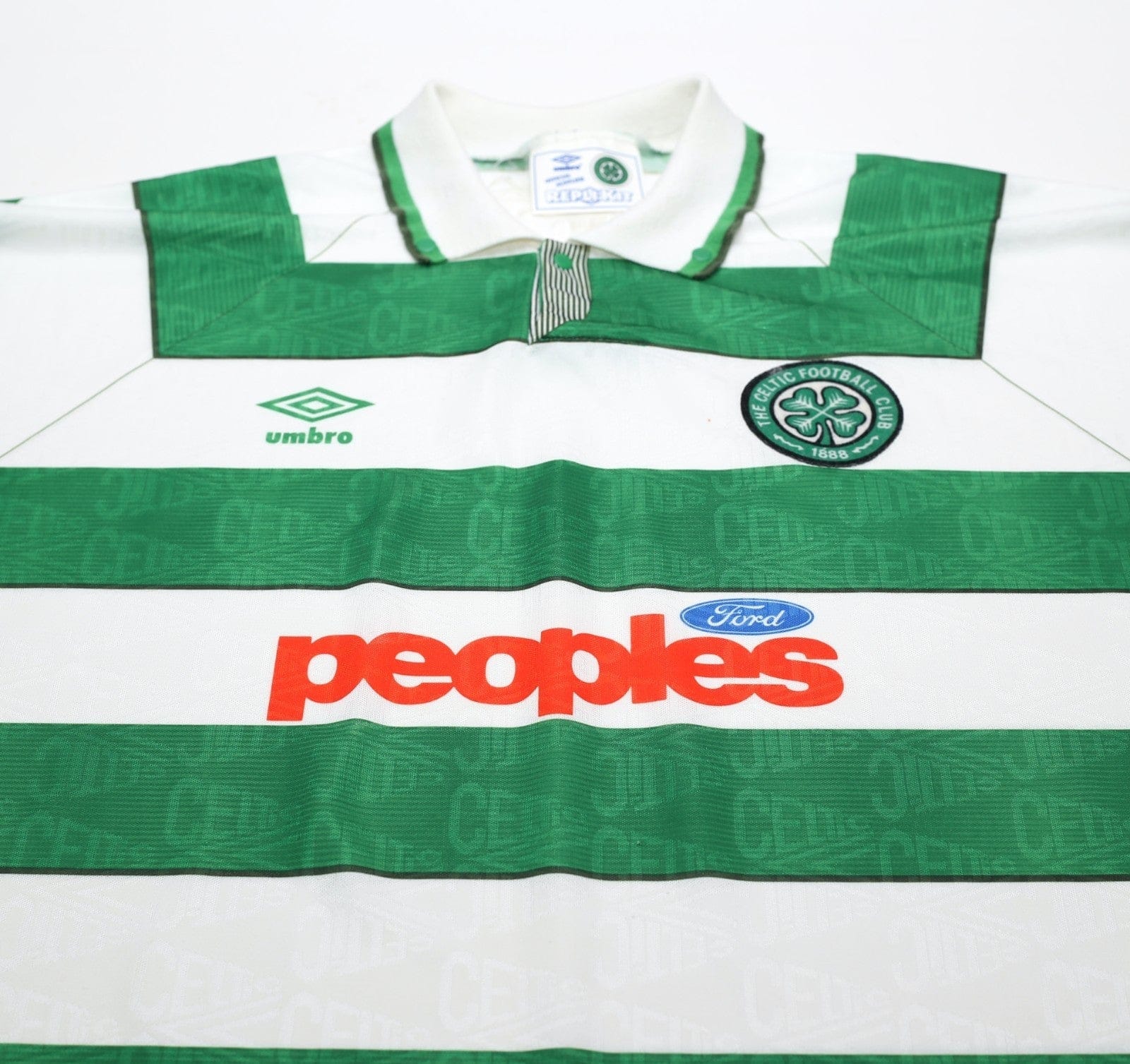 1991/92 CELTIC Vintage Umbro Home Football Shirt (XL)