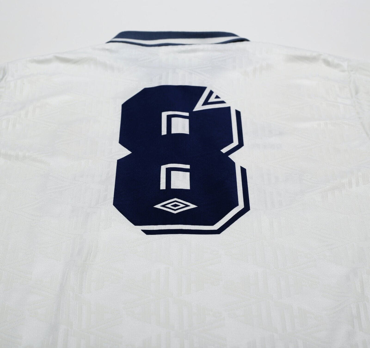 1991/92 GASCOIGNE #8 Tottenham Hotspur Vintage Umbro Home Football Shirt (L)