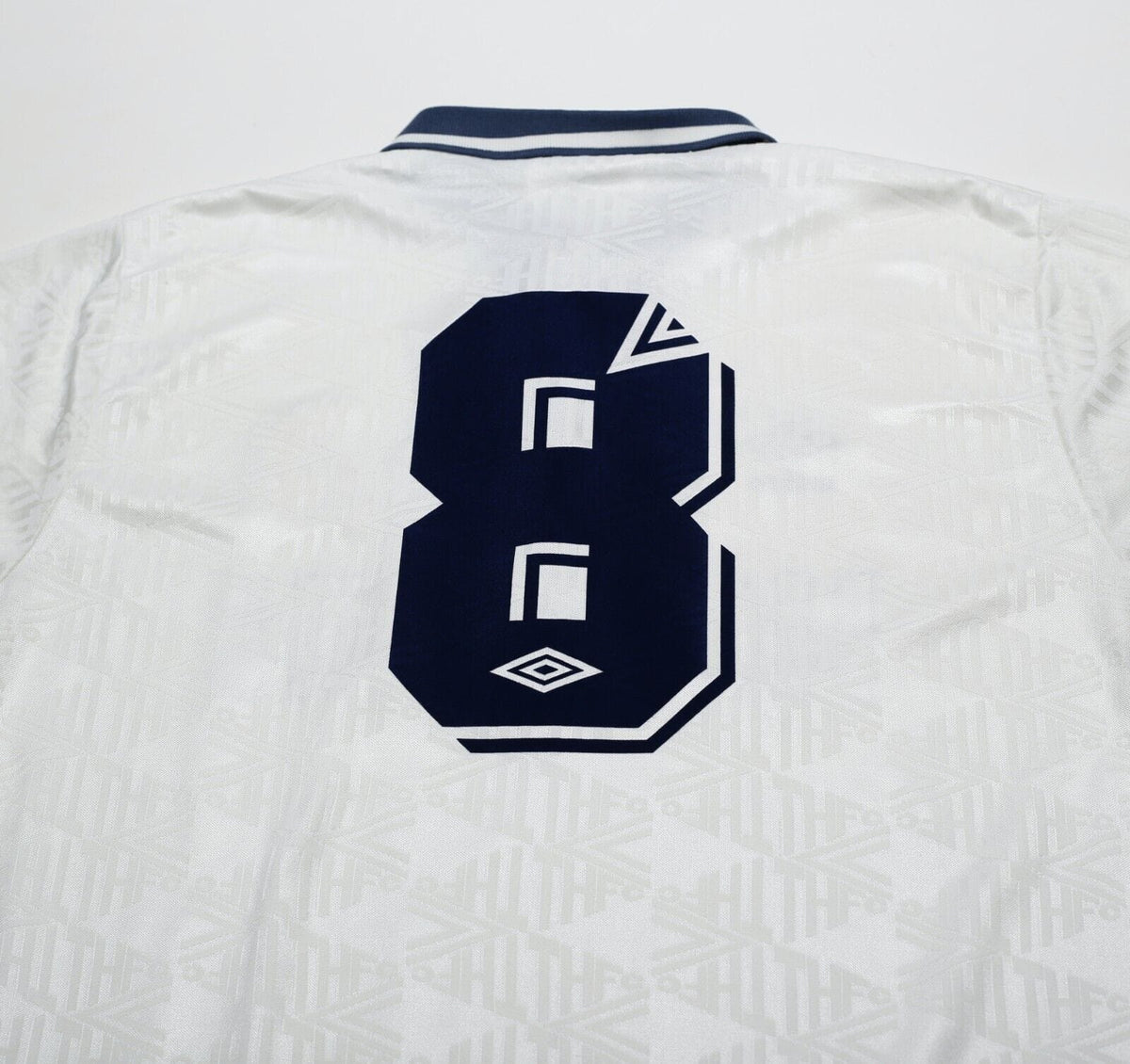 1991/92 GASCOIGNE #8 Tottenham Hotspur Vintage Umbro Home Football Shirt (L)