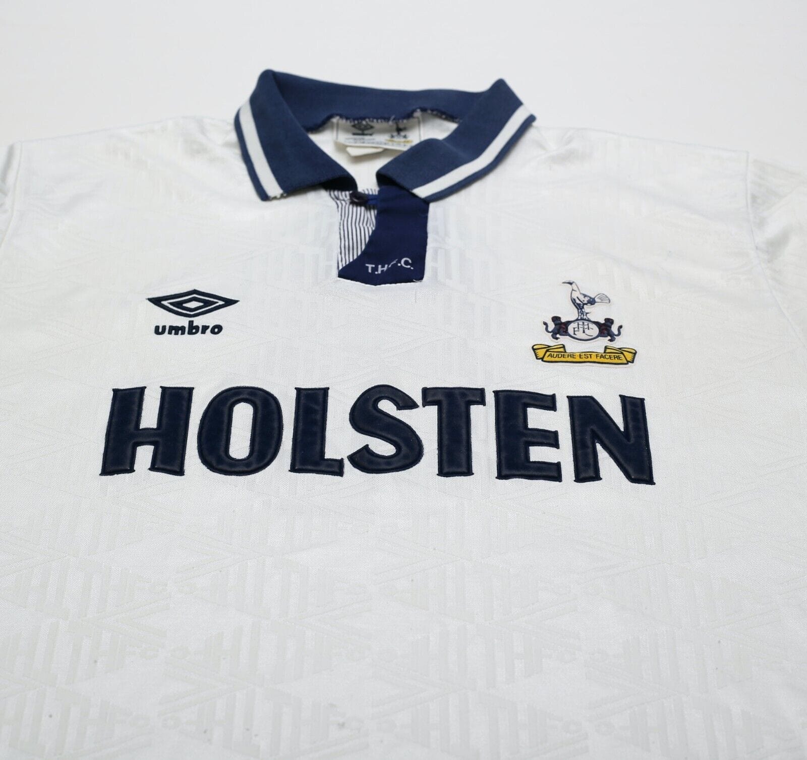 1991/92 GASCOIGNE #8 Tottenham Hotspur Vintage Umbro Home Football Shirt (L)