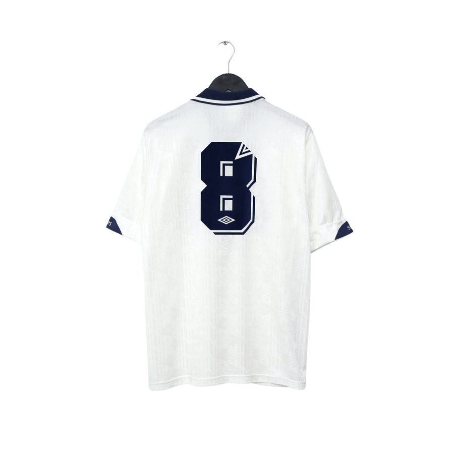 1991/92 GASCOIGNE #8 Tottenham Hotspur Vintage Umbro Home Football Shirt (L)