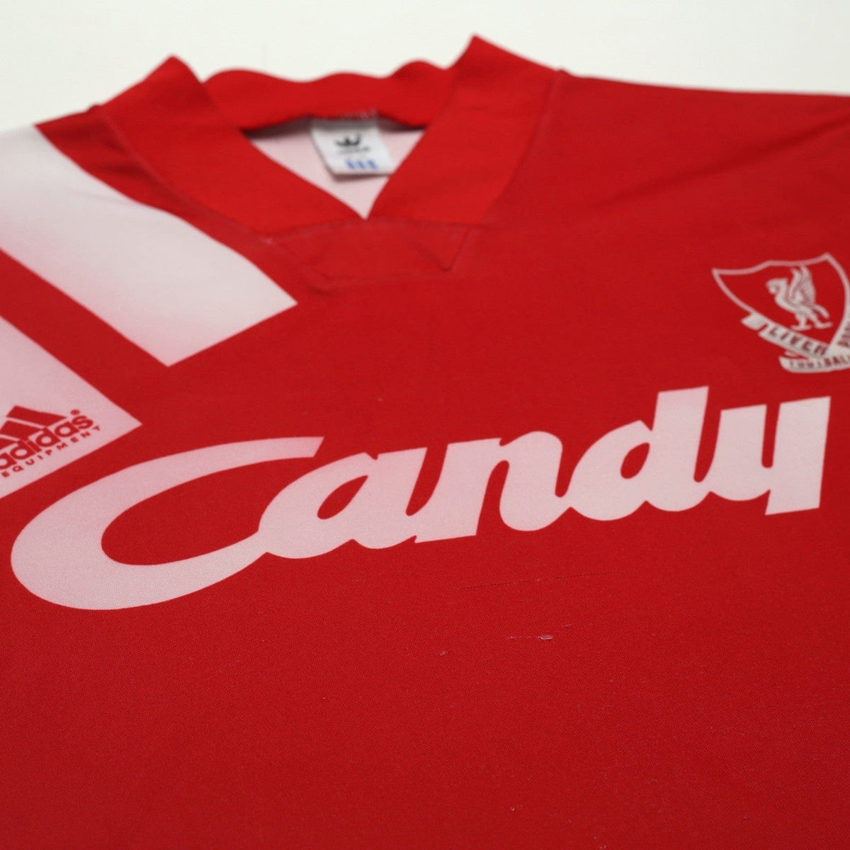 1991/92 Liverpool Vintage adidas Equipment Home Football Shirt 40/42 (L) CANDY