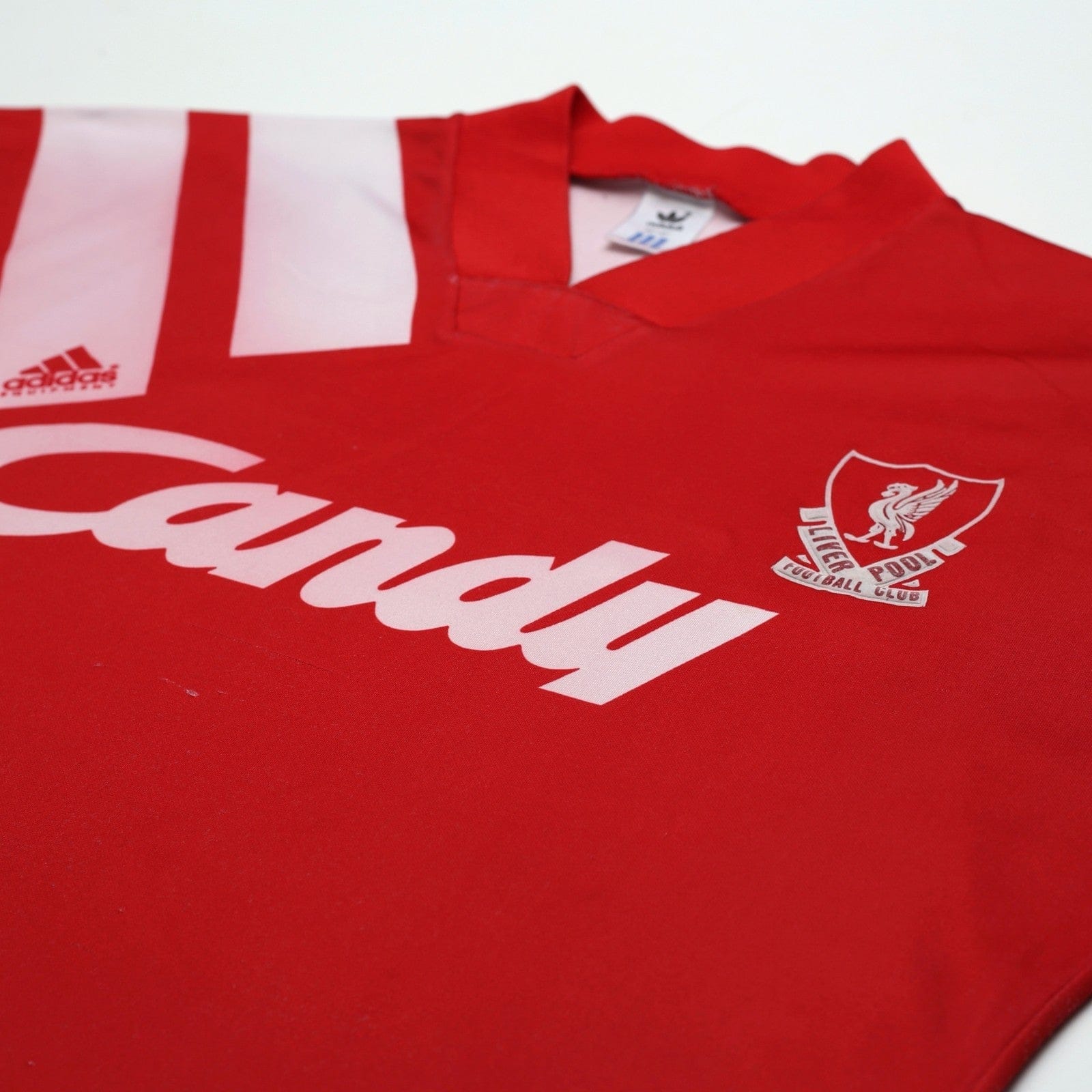 1991/92 Liverpool Vintage adidas Equipment Home Football Shirt 40/42 (L) CANDY