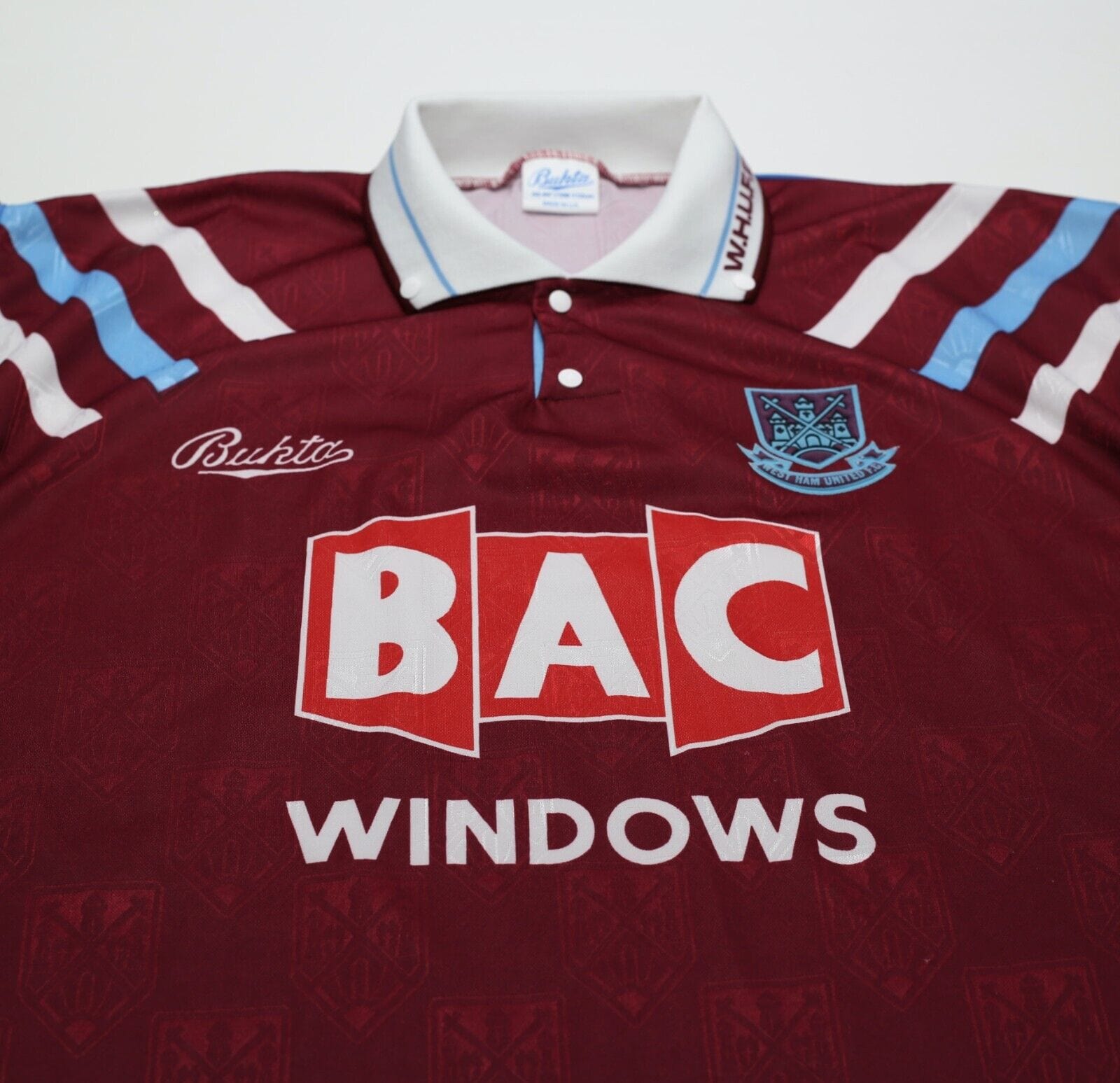 1991/92 WEST HAM UNITED Vintage Bukta Home Football Shirt (L) 42/44