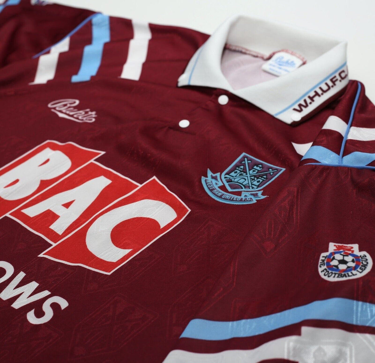 1991/92 WEST HAM UNITED Vintage Bukta Home Football Shirt (L) 42/44