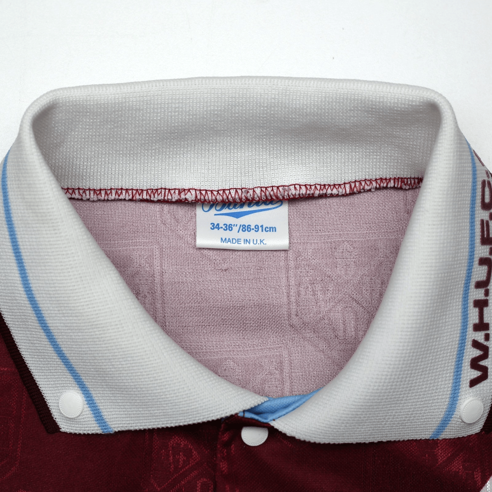 1991/92 WEST HAM UNITED Vintage Bukta Home Football Shirt (S) 34/36