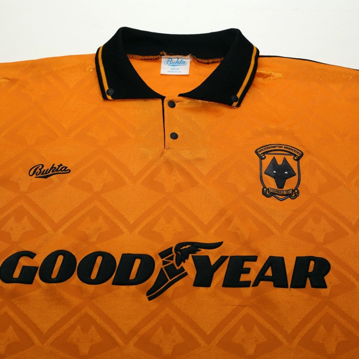 1991/92 Wolverhampton Wanderers Vintage Bukta Home Football Shirt 42 (L) Wolves