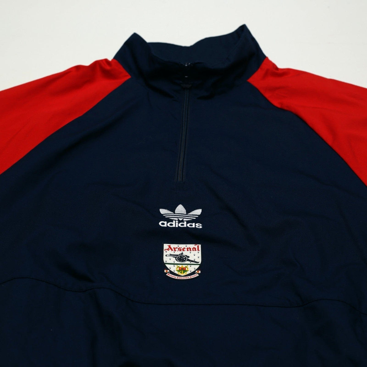 1991/93 Arsenal adidas Originals 1/4 Zip Football Track Top Jacket (L) Drill Top