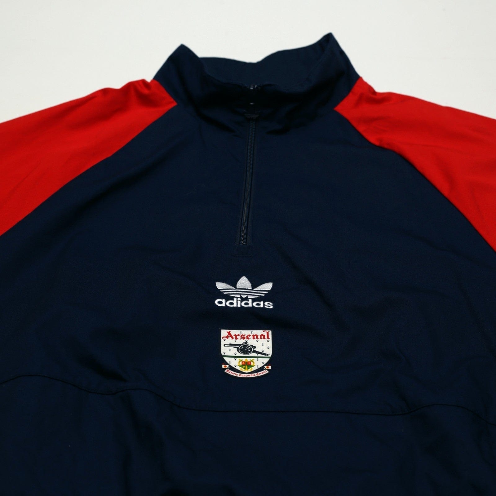 1991/93 Arsenal adidas Originals 1/4 Zip Football Track Top Jacket (L) Drill Top