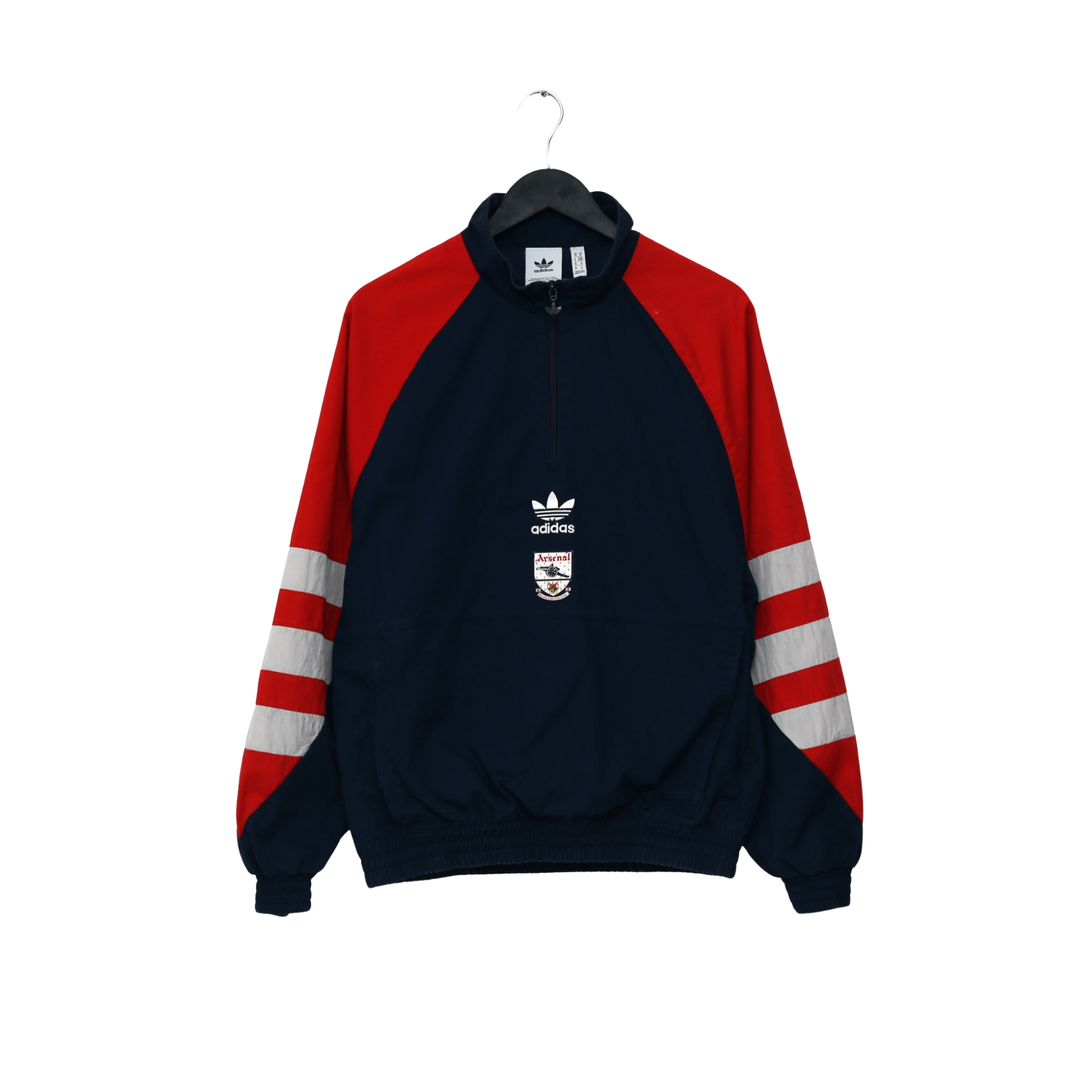 1991/93 Arsenal adidas Originals 1/4 Zip Football Track Top Jacket (M) Drill Top