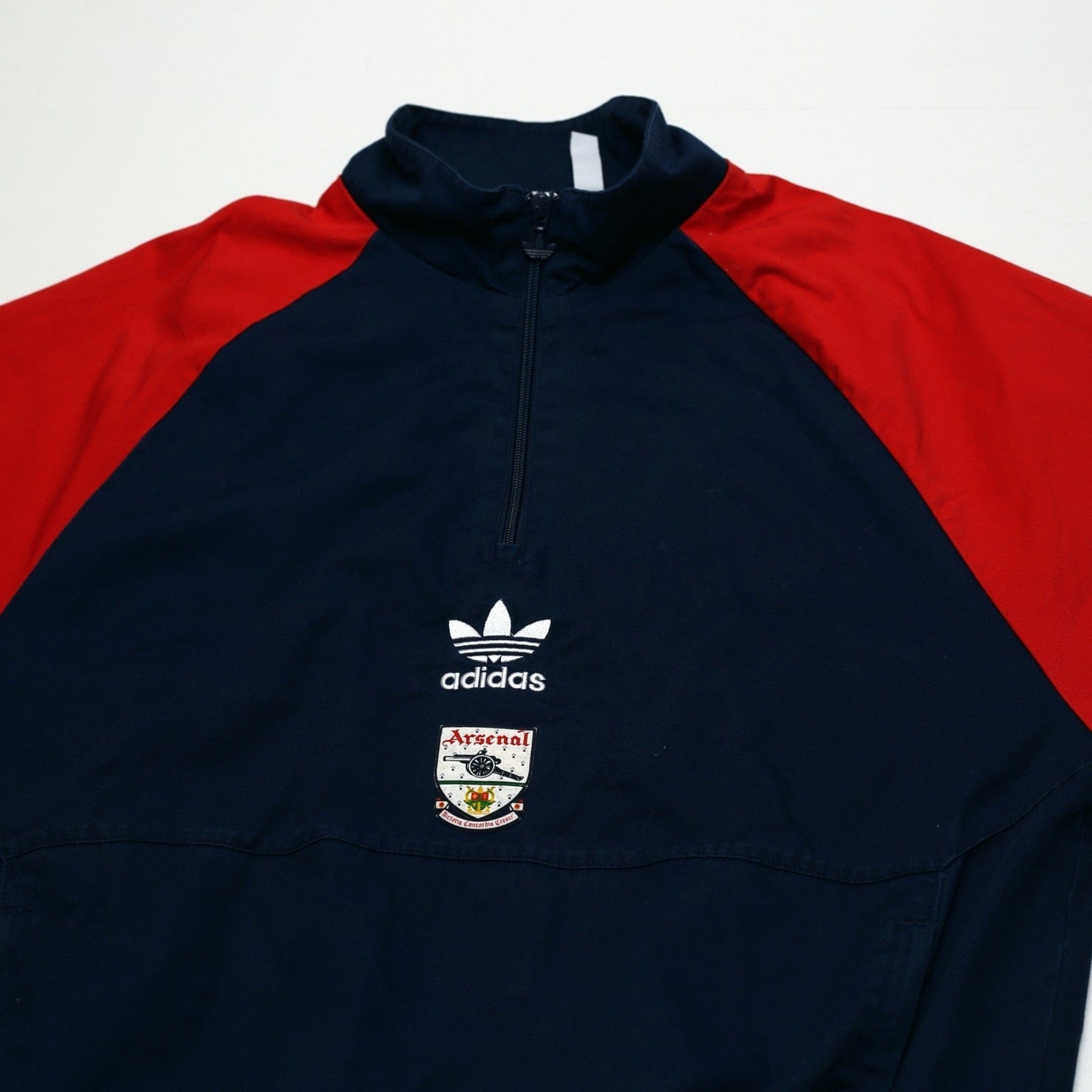1991/93 Arsenal adidas Originals 1/4 Zip Football Track Top Jacket (M) Drill Top